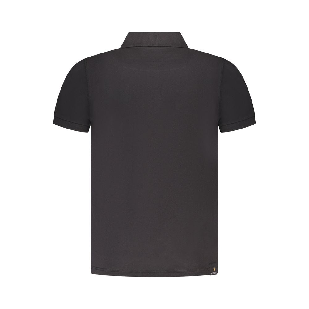 Schwarzes Poloshirt aus Baumwolle der Militärakademie