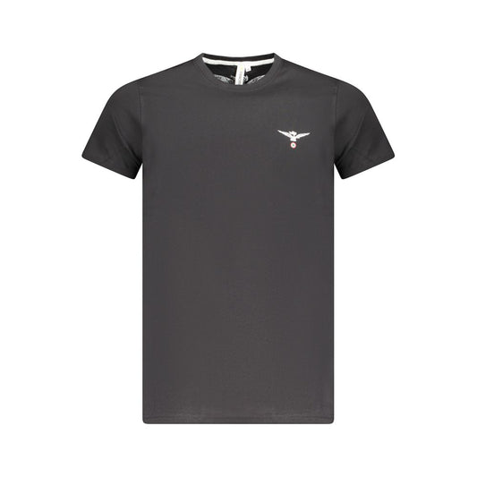 Schwarzes Baumwoll-T-Shirt der Militärakademie
