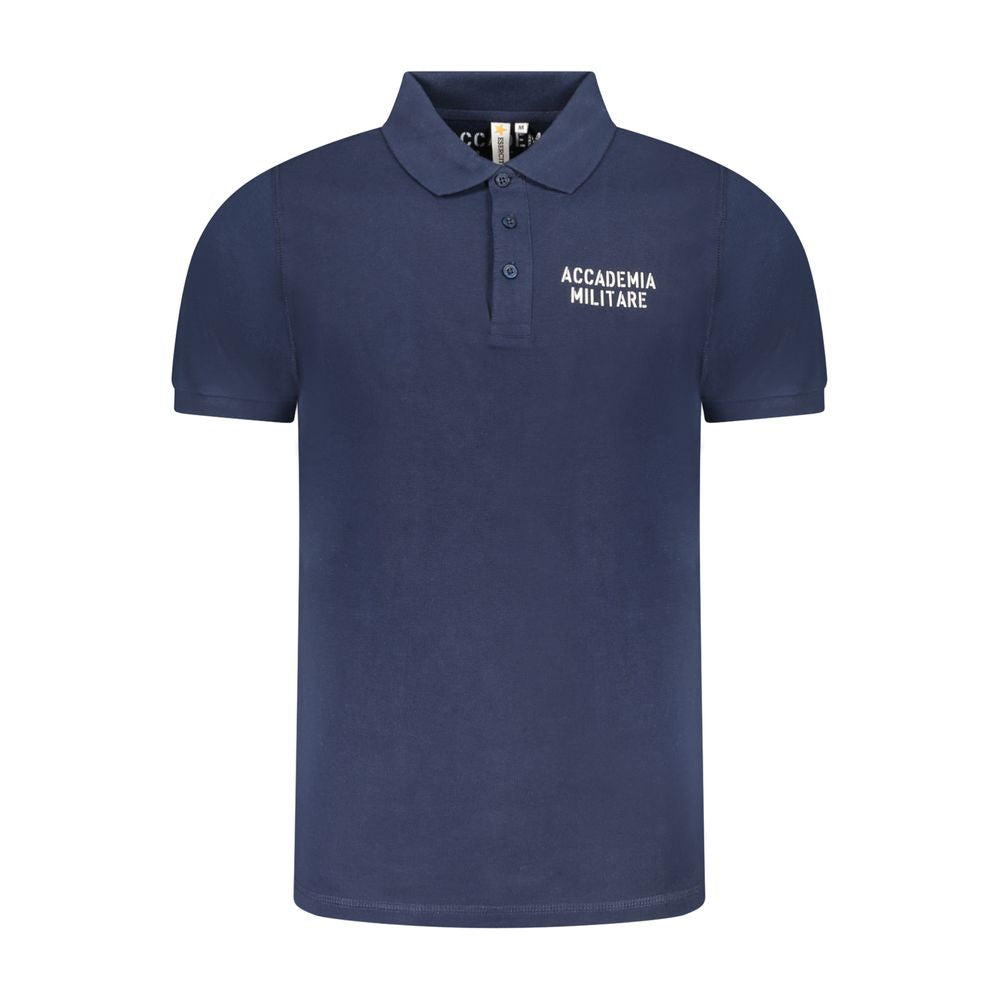 Blaues Poloshirt aus Baumwolle der Militärakademie