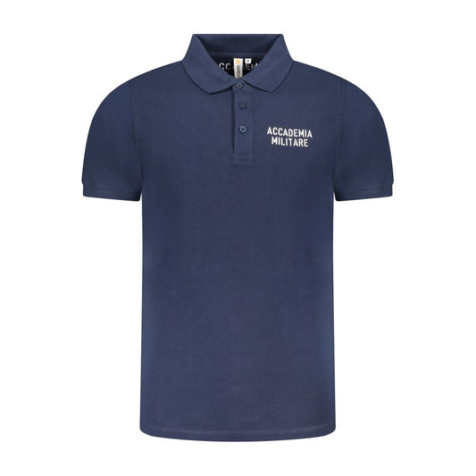 Blaues Poloshirt aus Baumwolle der Militärakademie