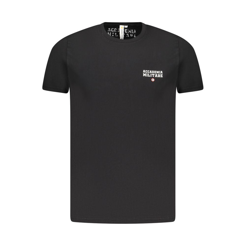 Schwarzes Baumwoll-T-Shirt der Militärakademie