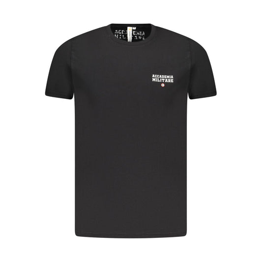 Schwarzes Baumwoll-T-Shirt der Militärakademie