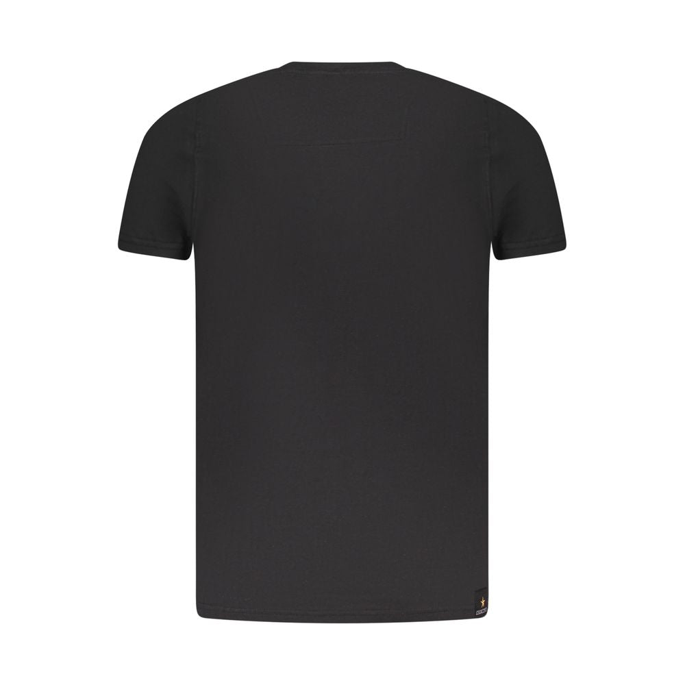 Schwarzes Baumwoll-T-Shirt der Militärakademie