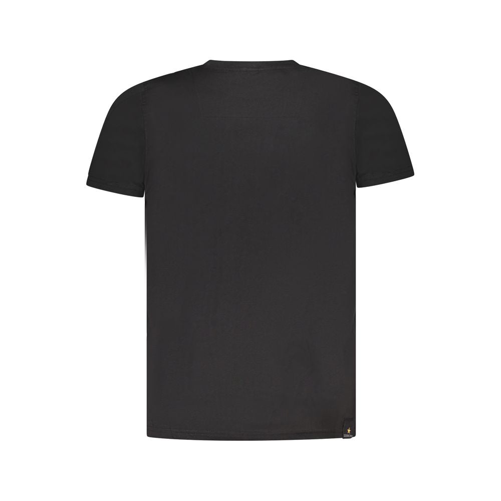 Schwarzes Baumwoll-T-Shirt der Militärakademie
