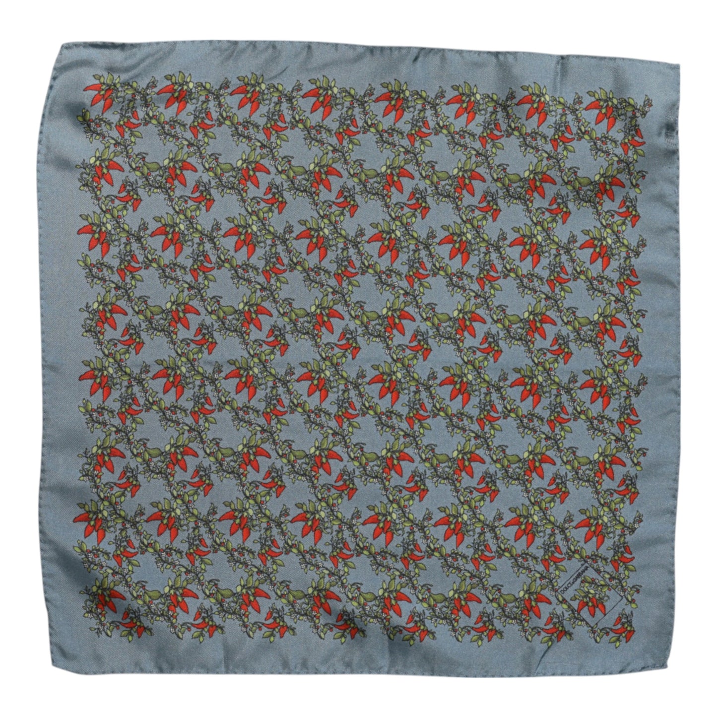 Dolce & Gabbana Gray Chilis Silk Square Men Foulard Scarf