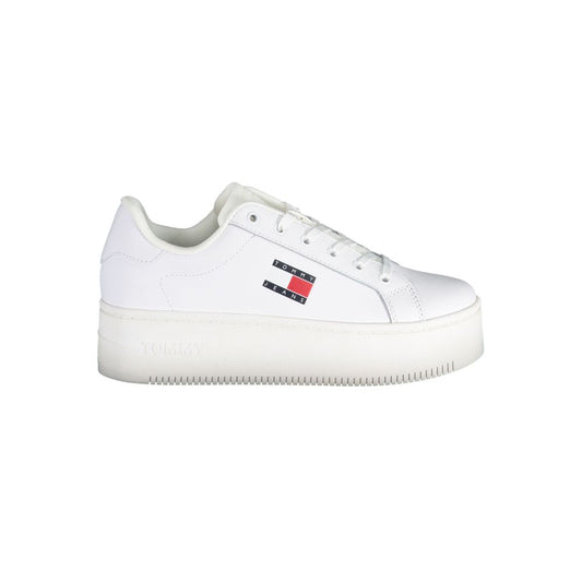 Tommy Hilfiger – Weiße Polyester-Sneaker