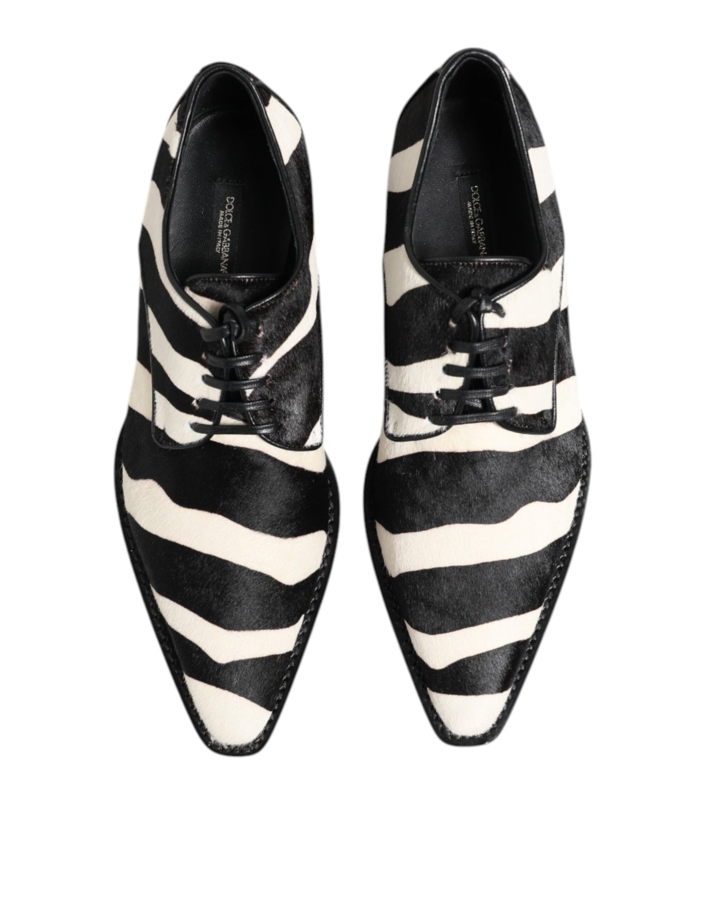 Dolce &amp; Gabbana Abendschuhe aus Ponyfell in Schwarz und Weiß mit Zebramuster