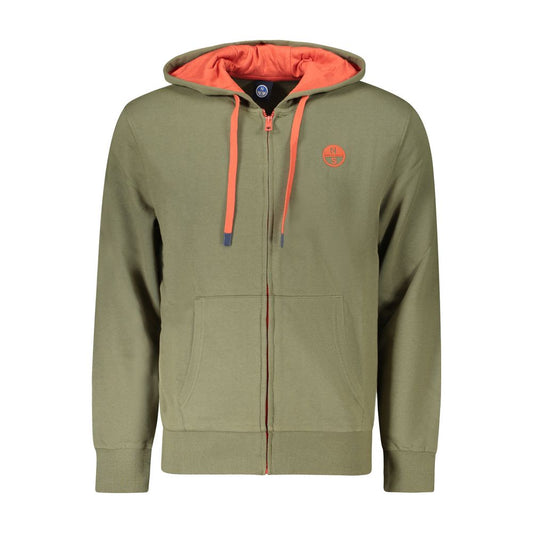 North Sails Green Cotton Men's Hooded Sweater
