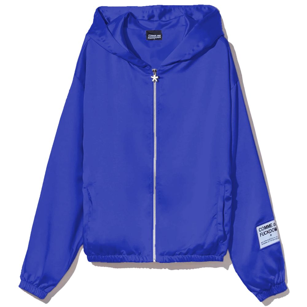 Comme Des Fuckdown Blauer Polyesterpullover