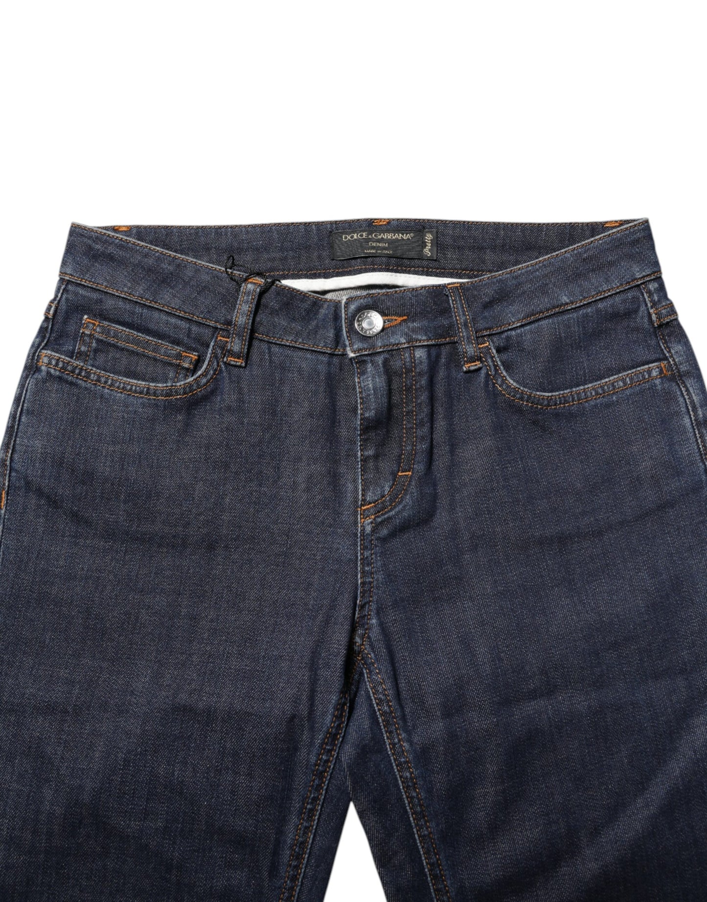 Dolce &amp; Gabbana – Blaue Skinny-Jeans aus Baumwolldenim mit mittlerer Taille