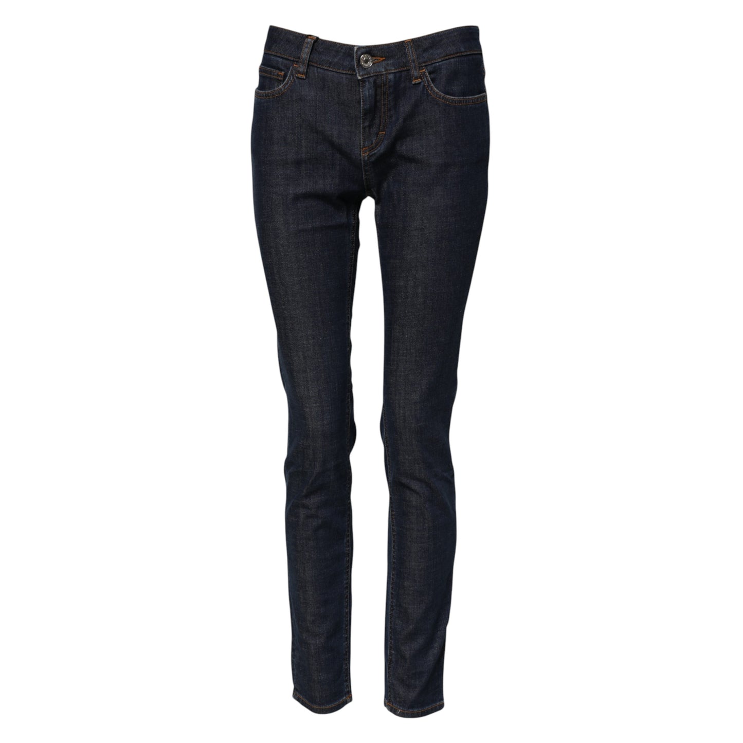Dolce &amp; Gabbana – Blaue Skinny-Jeans aus Baumwolldenim mit mittlerer Taille