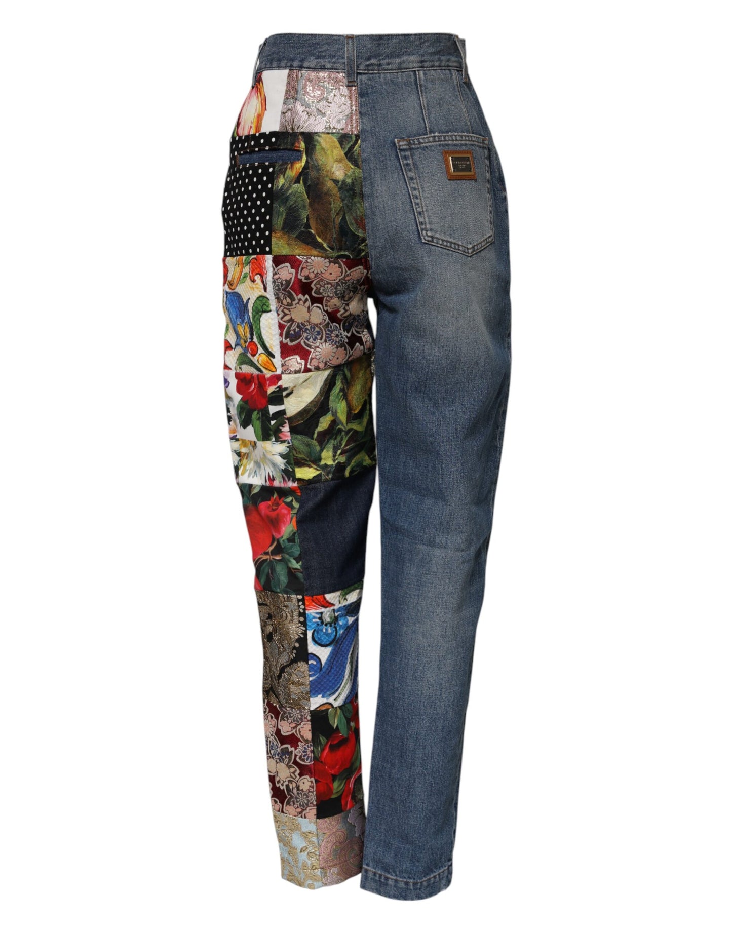 Dolce &amp; Gabbana – Blaue AMBER Patchwork-Jeans mit hoher Taille