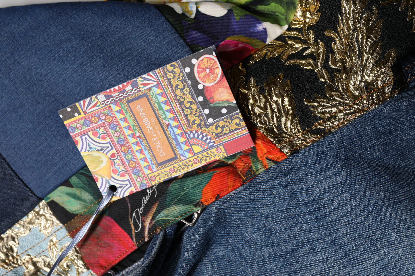 Dolce &amp; Gabbana – Blaue AMBER Patchwork-Jeans mit hoher Taille