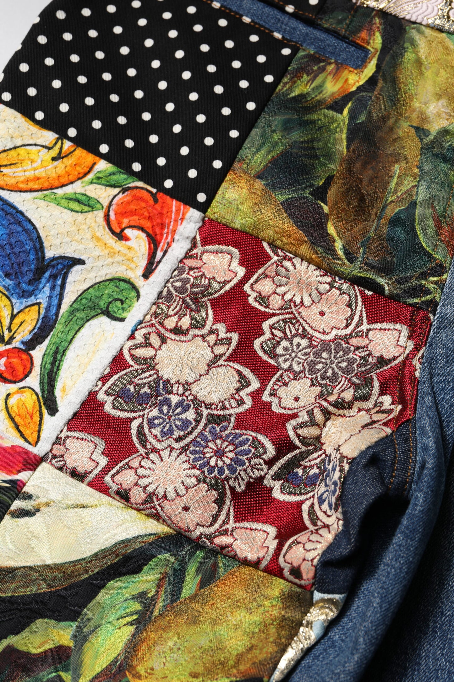 Dolce &amp; Gabbana – Blaue AMBER Patchwork-Jeans mit hoher Taille