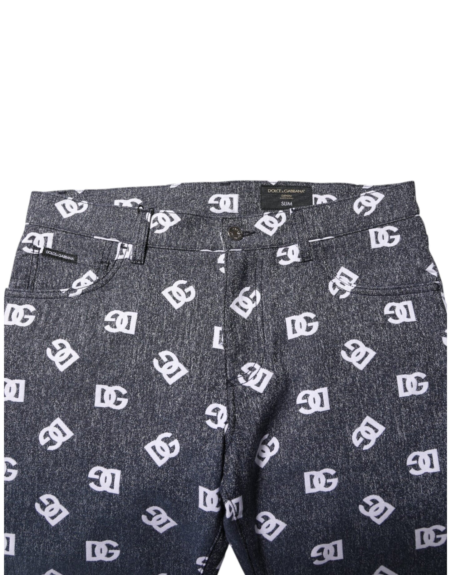 Dolce & Gabbana Dark Gray Logo Cotton Skinny Slim Denim Jeans