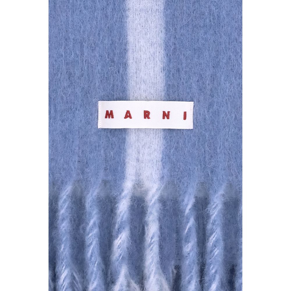 Marni Light Blue Wool Scarf