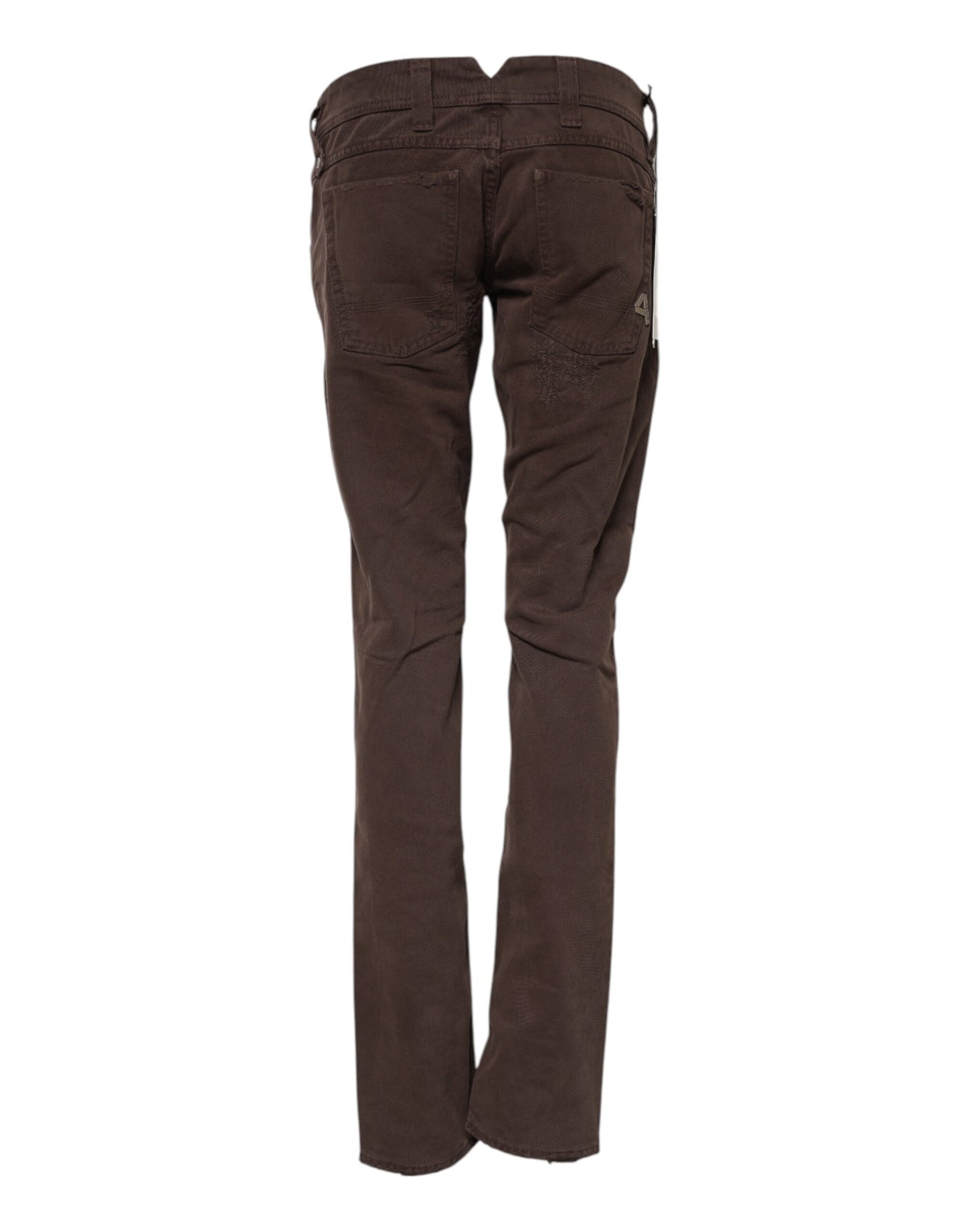 CYCLE Braune Skinny-Casual-Jeans aus Baumwolle mit niedriger Taille