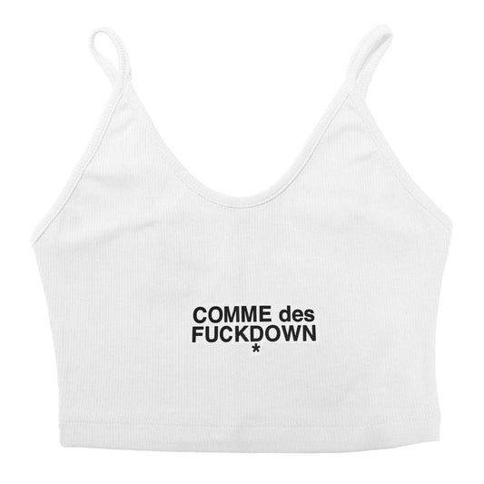 Comme Des Fuckdown Weiße Baumwolloberteile und T-Shirts
