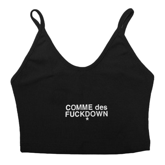 Comme Des Fuckdown Schwarze Baumwolloberteile und T-Shirts