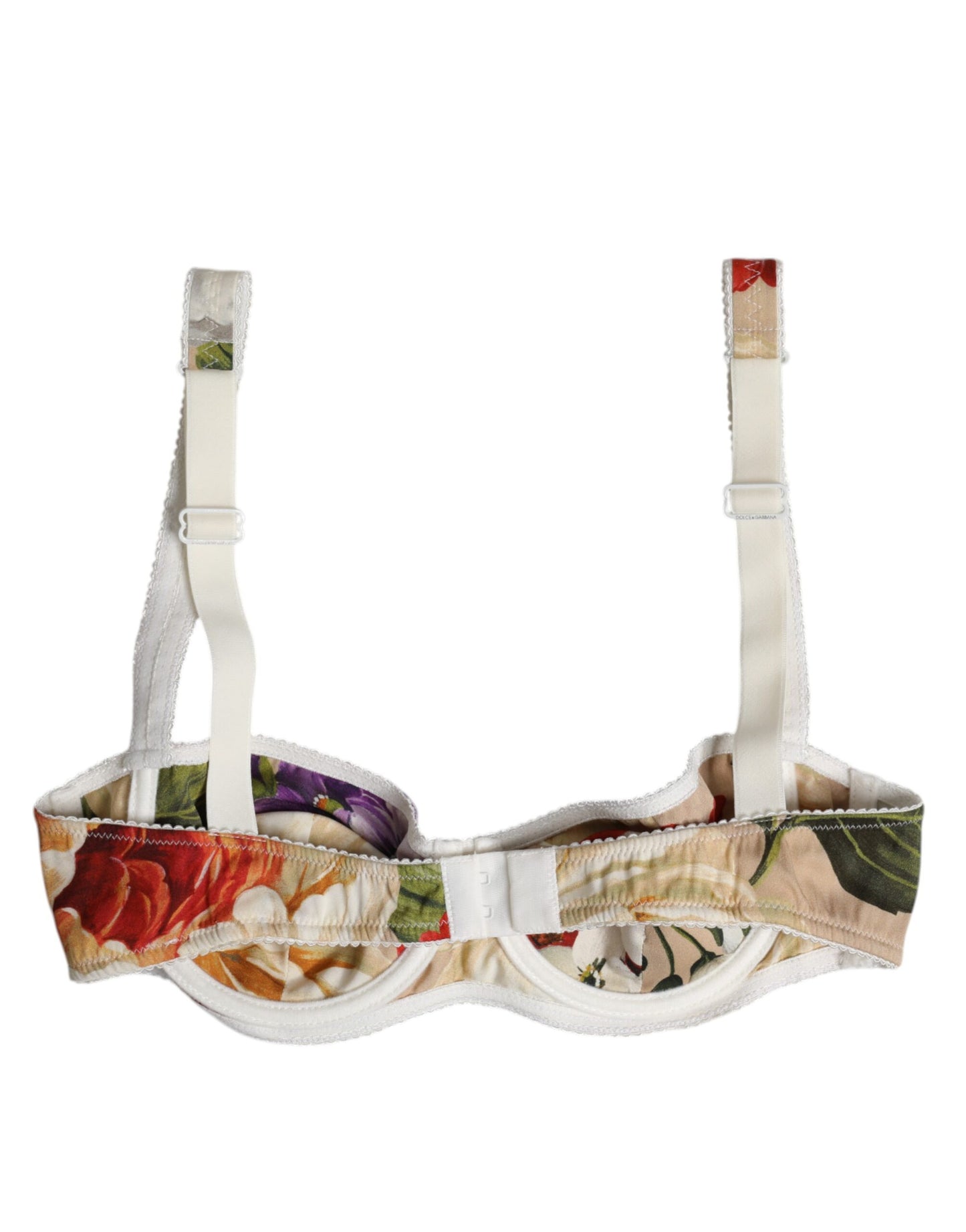 Dolce &amp; Gabbana Beige Floral Balconette Bügel-BH Unterwäsche