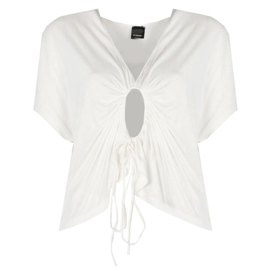 PINKO Weiße Viskose-Tops und T-Shirts