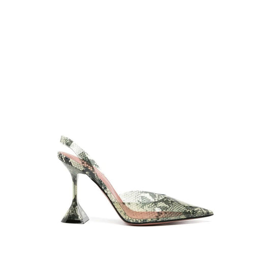 Amina Muaddi Holli Glass 95 mm Pumps mit Schlangenhauteffekt