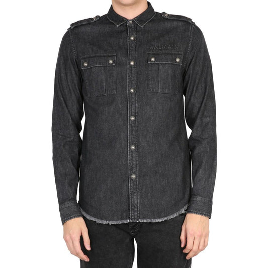 Balmain Baumwoll-Jeanshemd