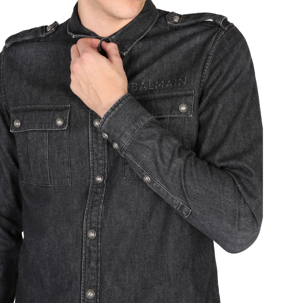 Balmain Baumwoll-Jeanshemd