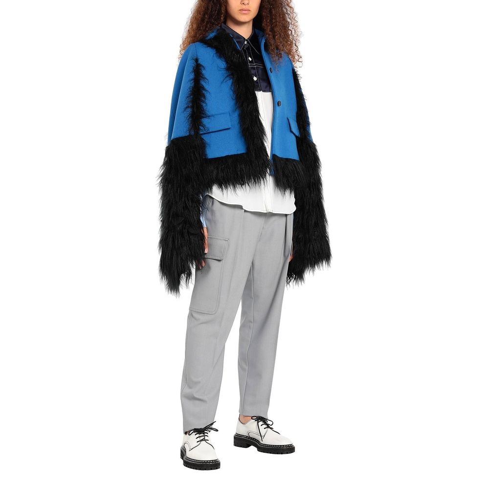 Maison Margiela Cape-Jacke mit Kunstpelzbesatz