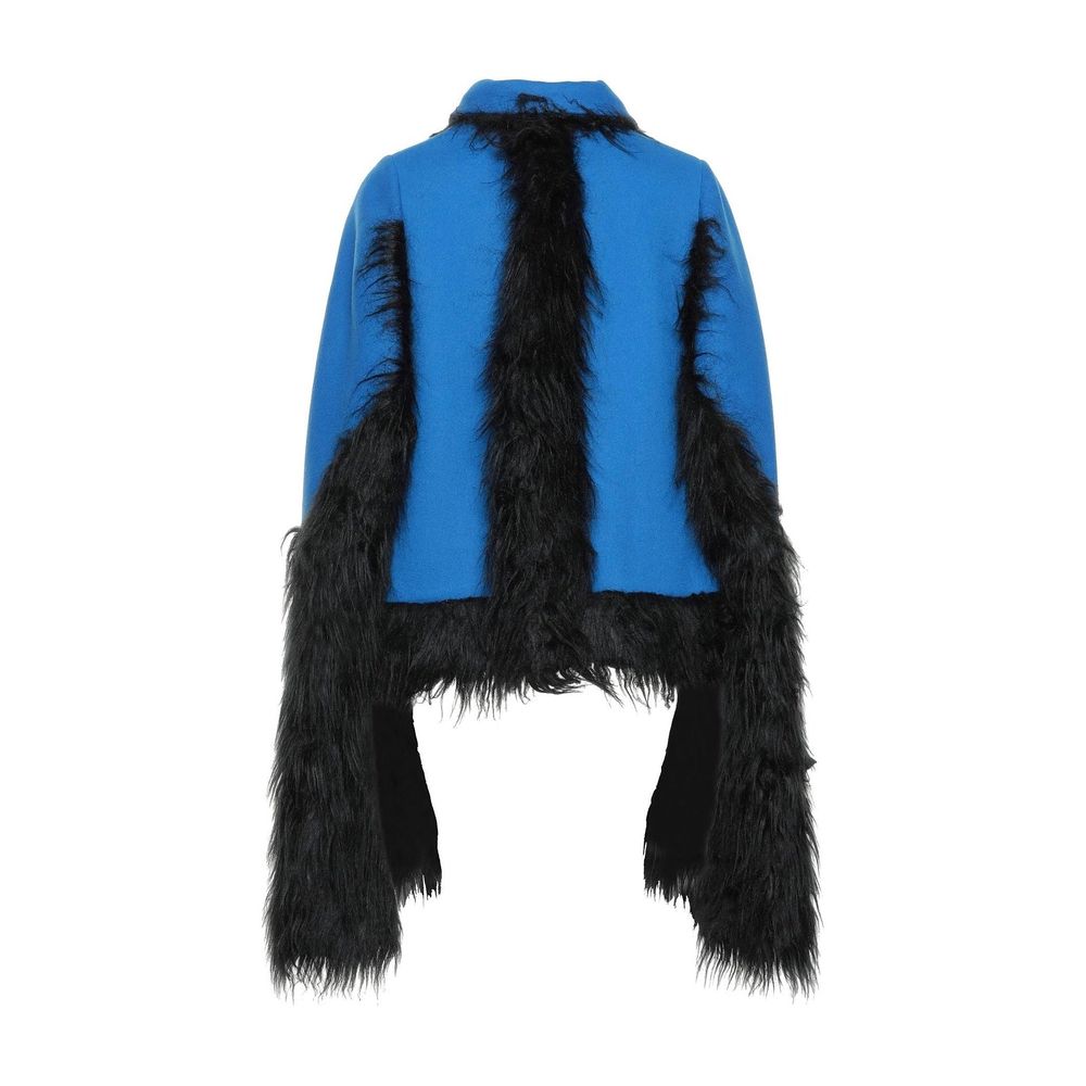 Maison Margiela Cape-Jacke mit Kunstpelzbesatz