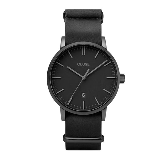 Cluse – Schwarze Lederuhr