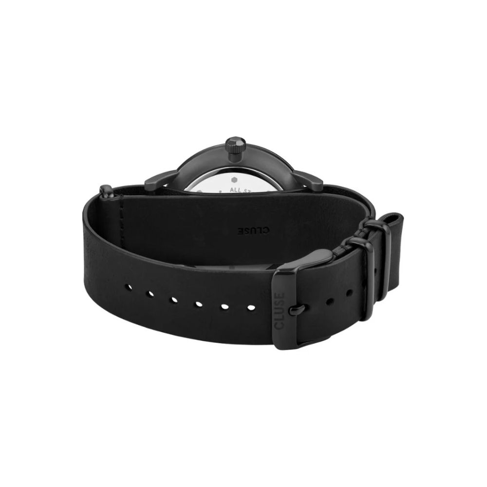 Cluse – Schwarze Lederuhr