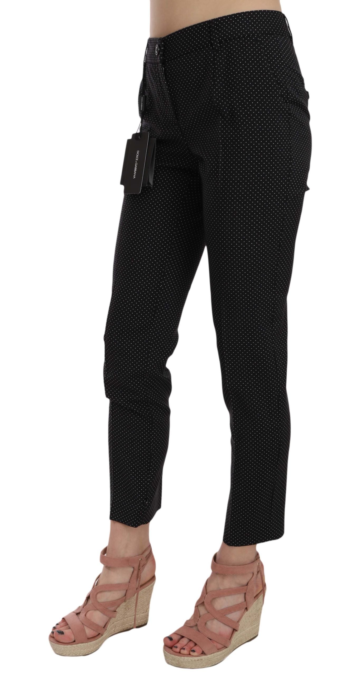 Dolce &amp; Gabbana – Schmale Caprihose mit Punkten und konischen Hosen