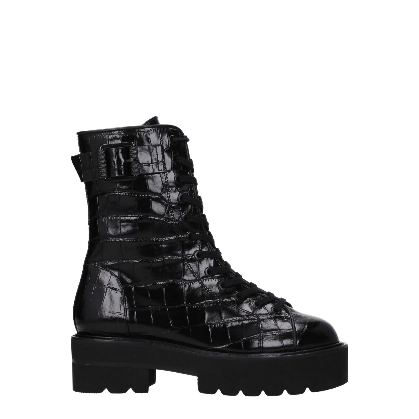 Stuart Weitzman – Schwarze Lederstiefeletten