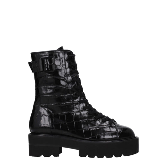 Stuart Weitzman – Schwarze Lederstiefeletten