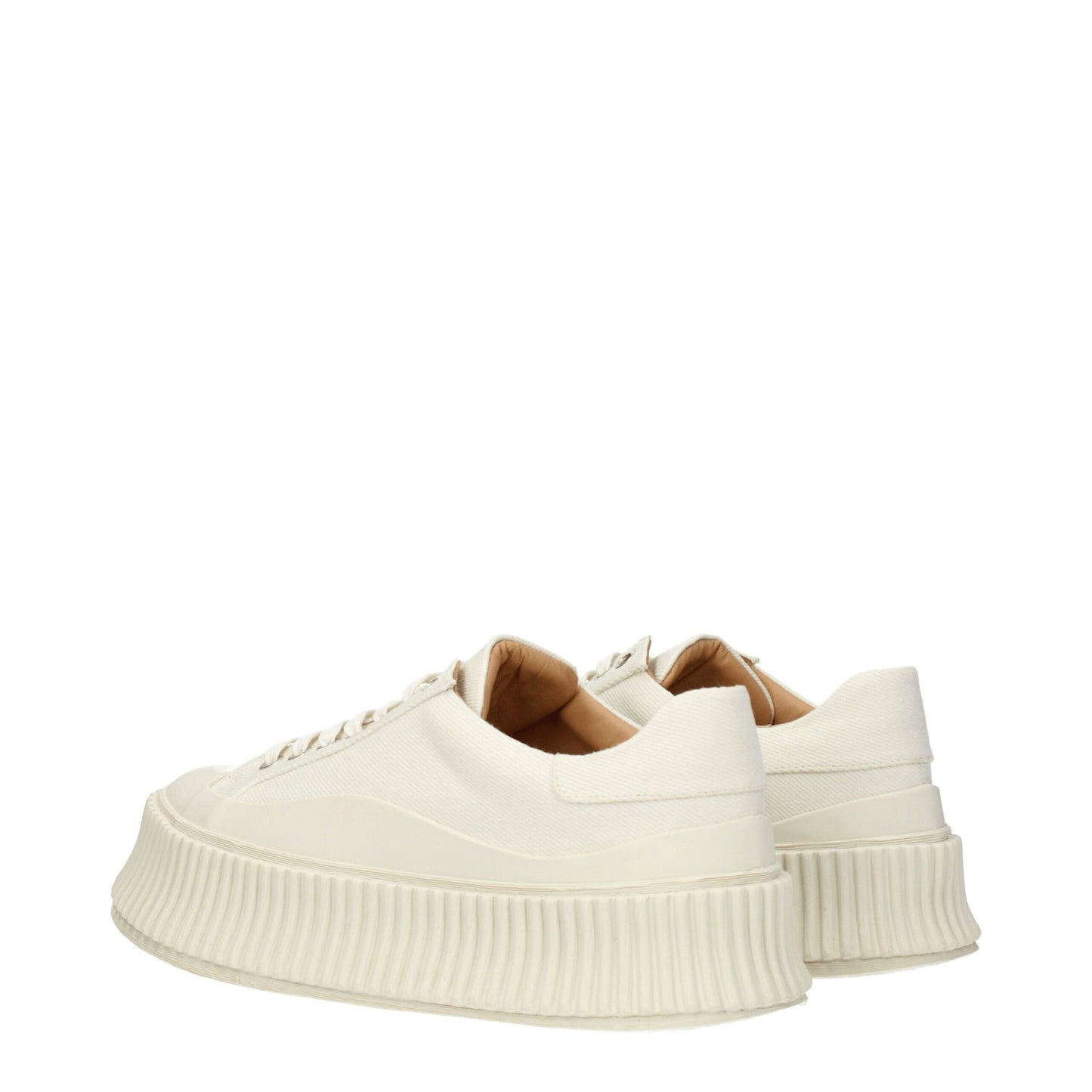 Jil Sander – Plateau-Sneaker aus weißem Stoff