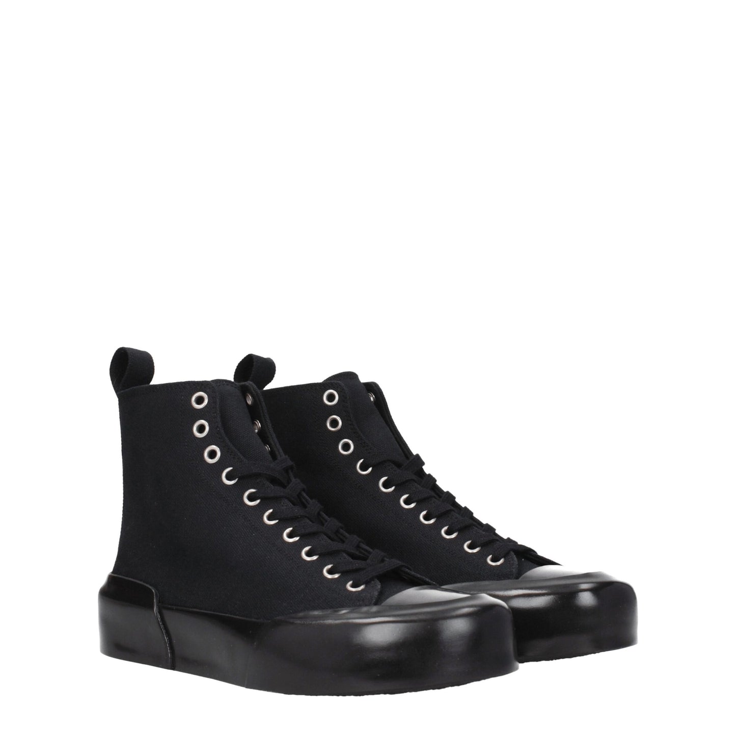 Jil Sander – Hohe Sneakers aus schwarzem Stoff