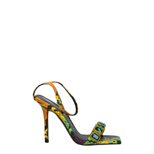 The Attico – Mehrfarbige Sandalen aus Leder mit Stilettoabsatz