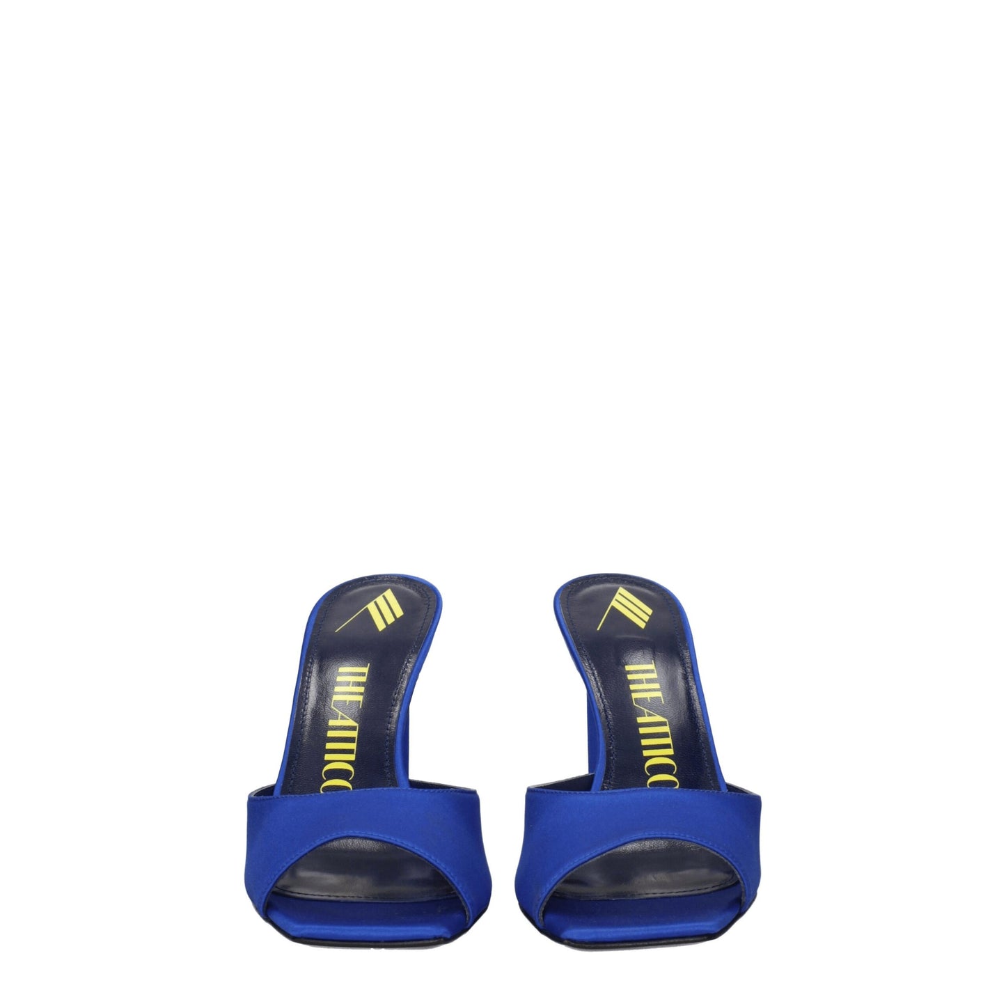 The Attico – Sandalen mit Stilettoabsatz in Blau aus Satin