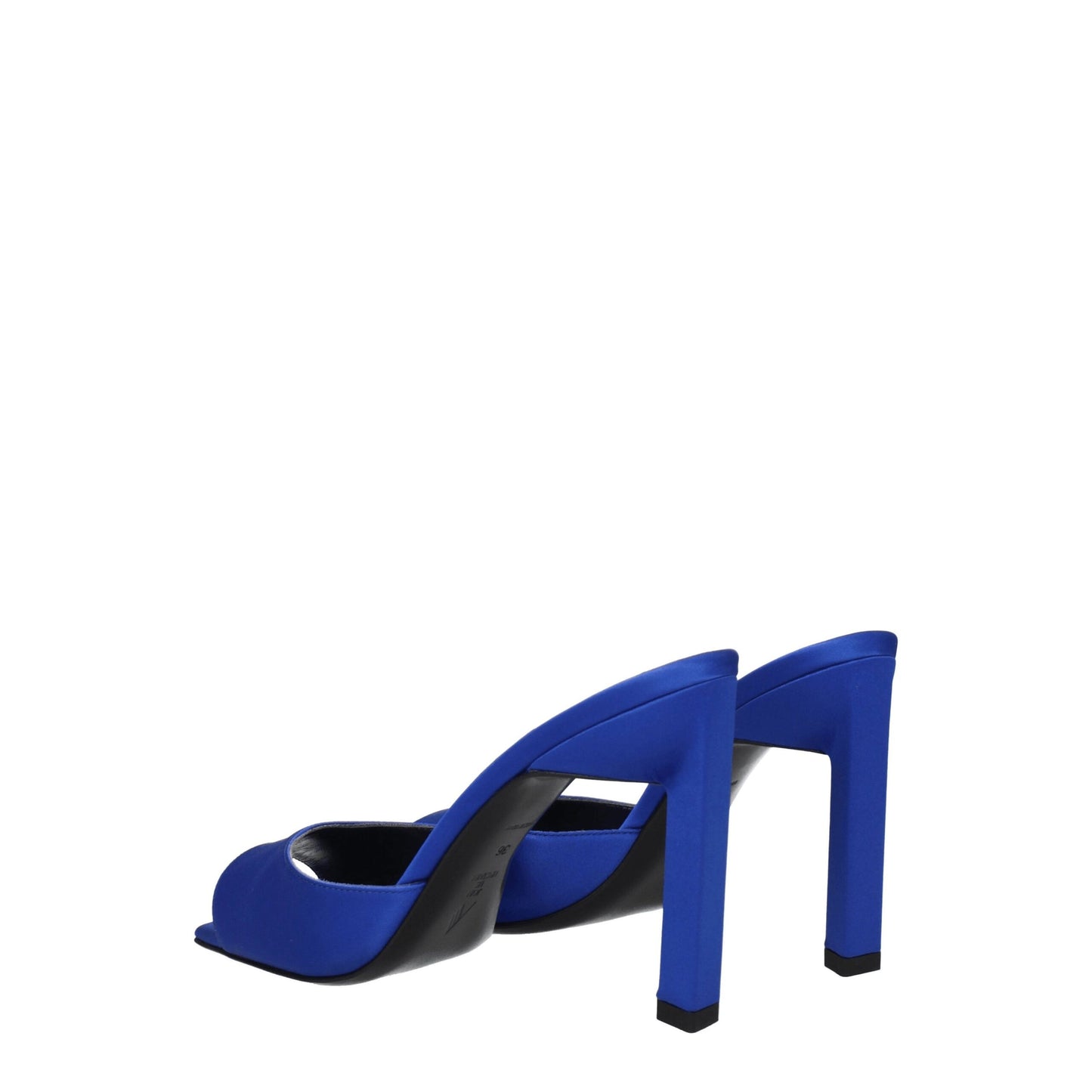 The Attico – Sandalen mit Stilettoabsatz in Blau aus Satin