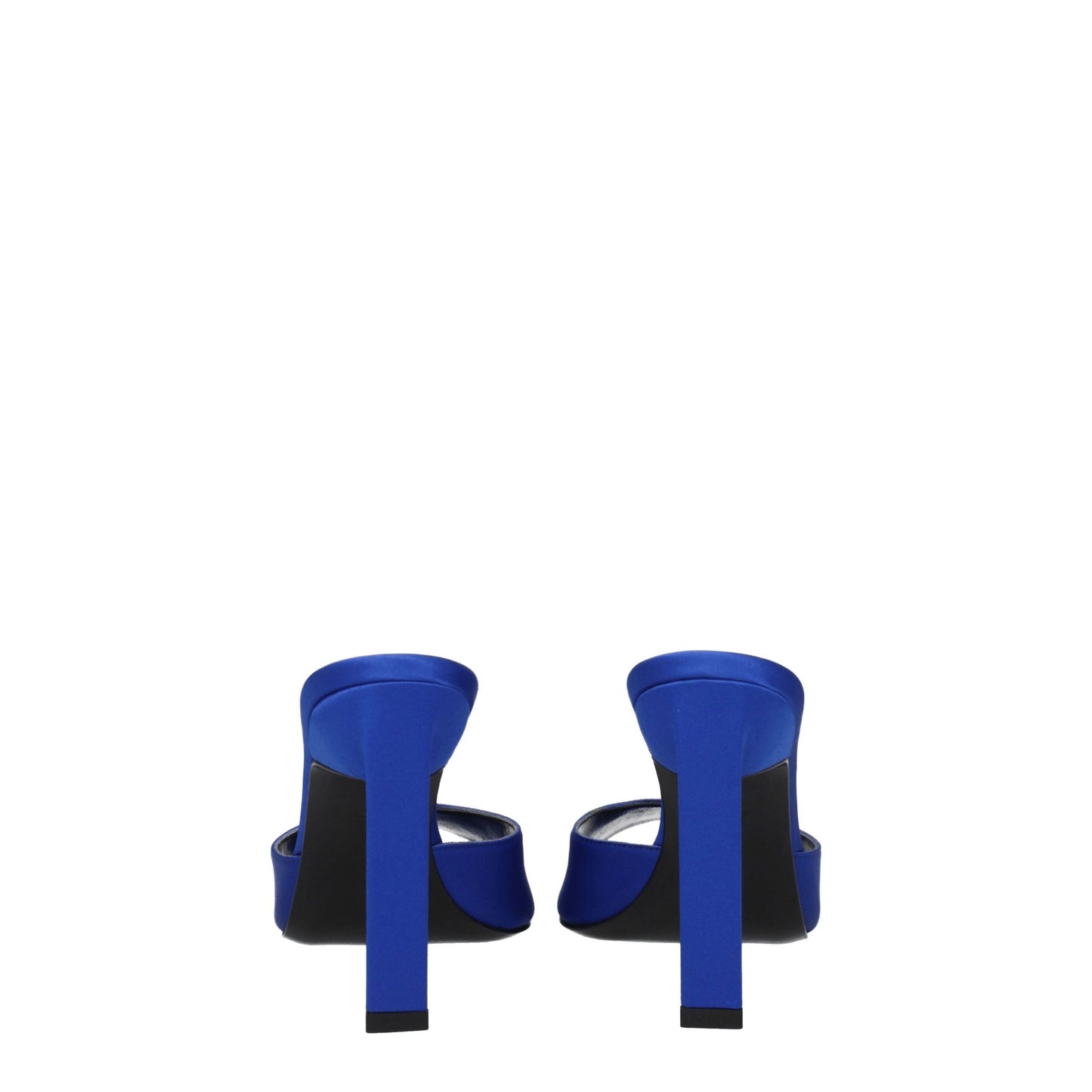 The Attico – Sandalen mit Stilettoabsatz in Blau aus Satin