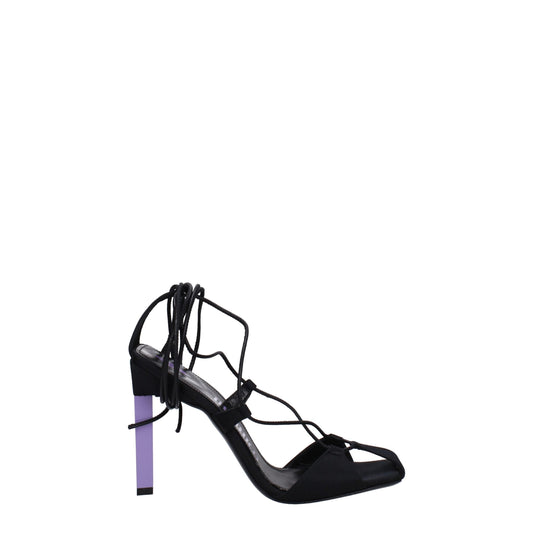 The Attico – Schwarze Sandalen mit Stilettoabsatz aus Stoff