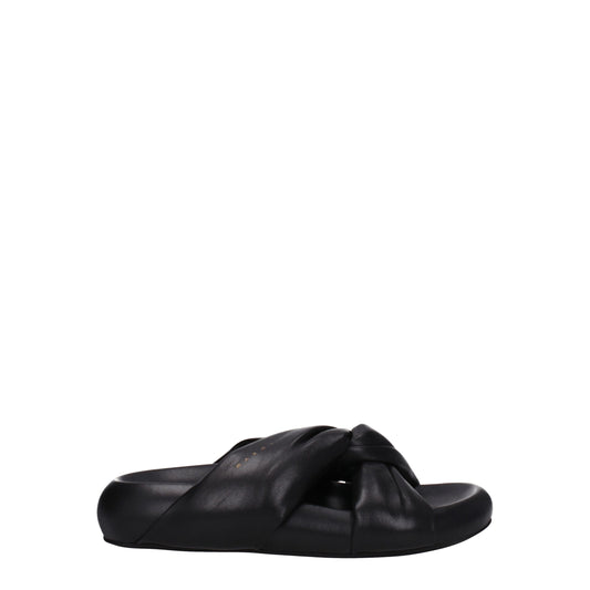 Marni – Schwarze Leder-Slipper-Sandalen