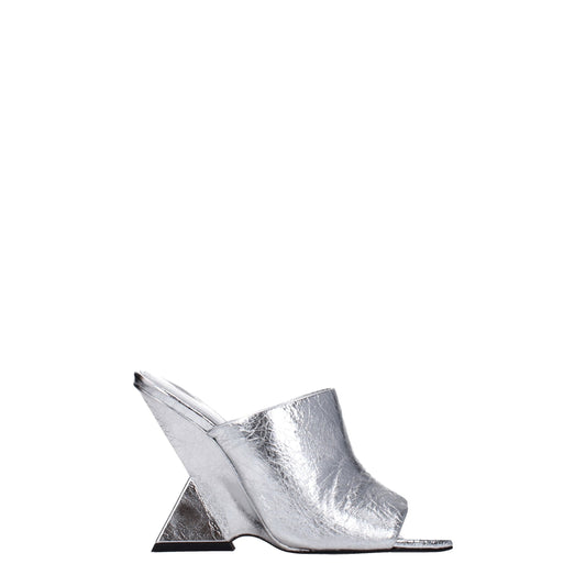 The Attico – Graue Plateauschuhe aus Leder