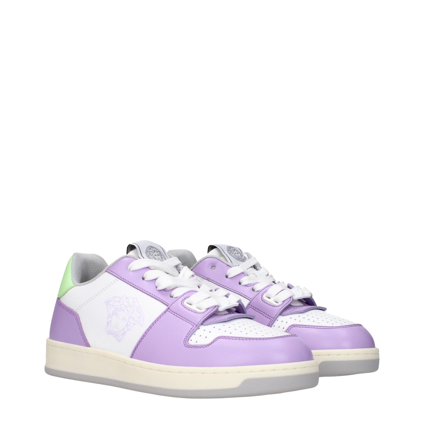 Versace White Leather Low Top Sneakers