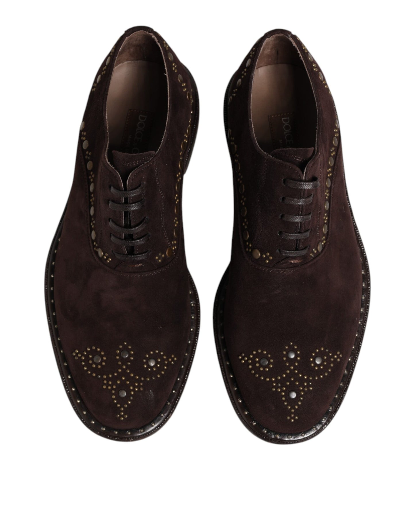 Dolce &amp; Gabbana – Oxford-Schuhe mit Schnürung aus braunem Samt