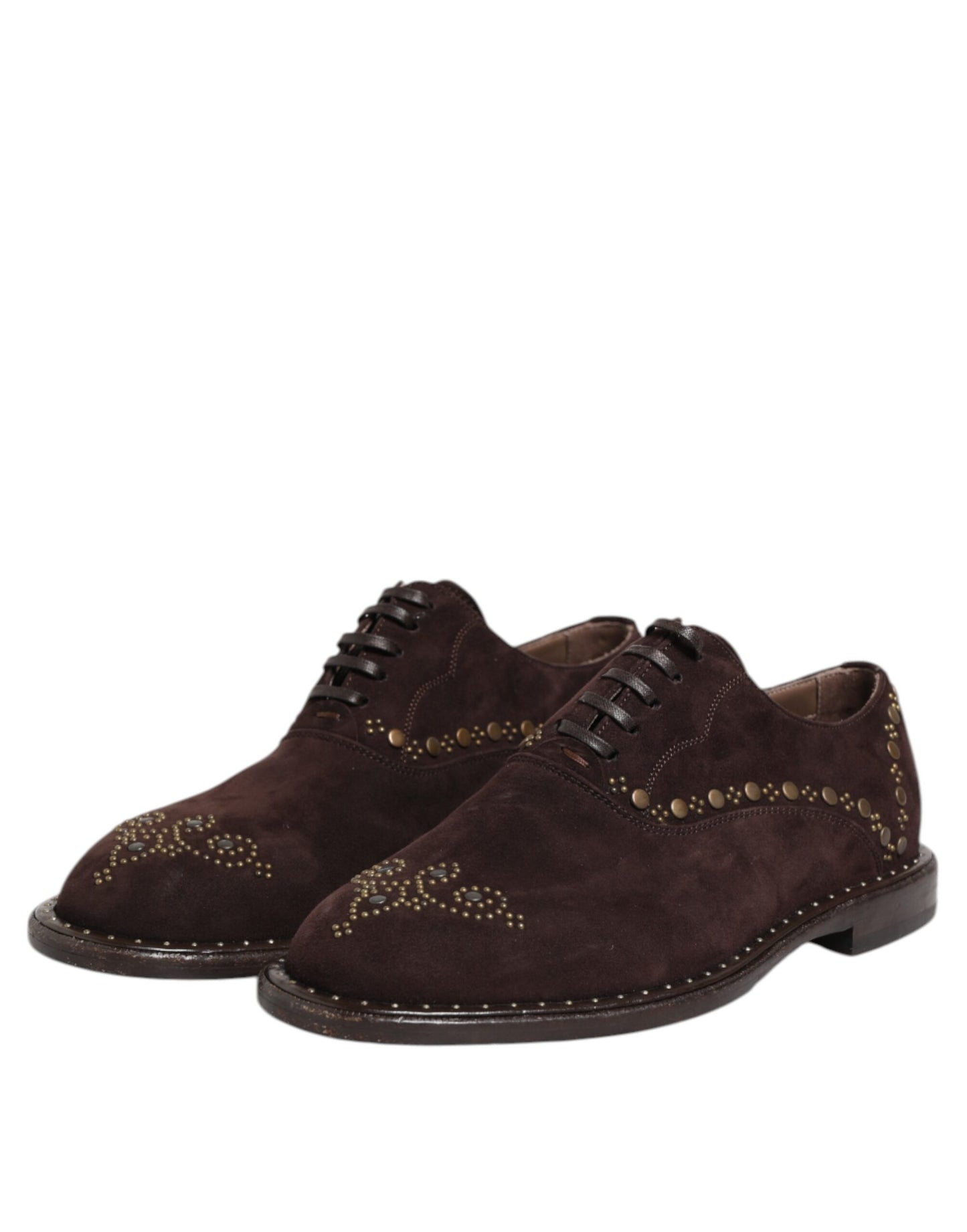 Dolce &amp; Gabbana – Oxford-Schuhe mit Schnürung aus braunem Samt