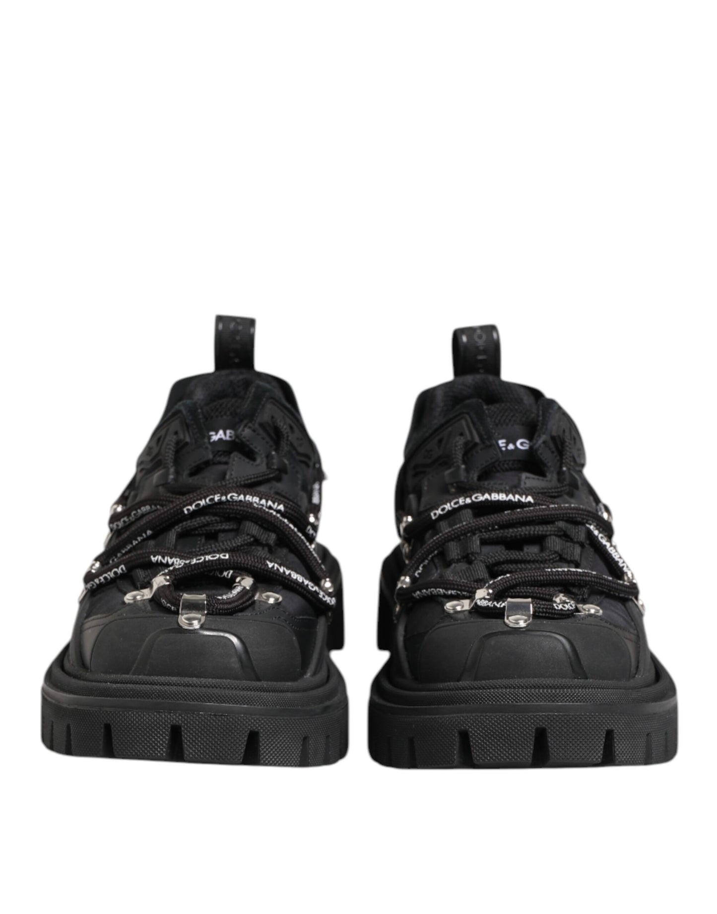 Dolce &amp; Gabbana – Schwarze Trekking-Sneaker mit niedrigem Schnürverschluss