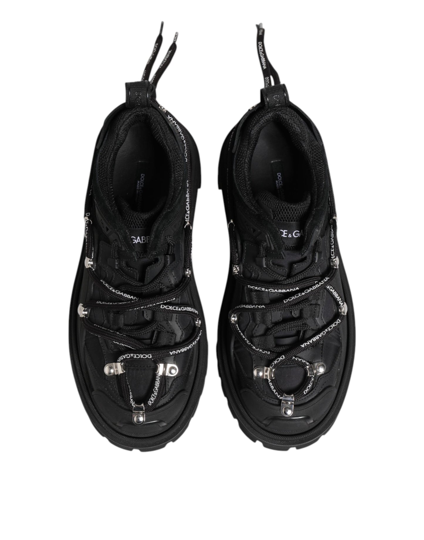 Dolce &amp; Gabbana – Schwarze Trekking-Sneaker mit niedrigem Schnürverschluss