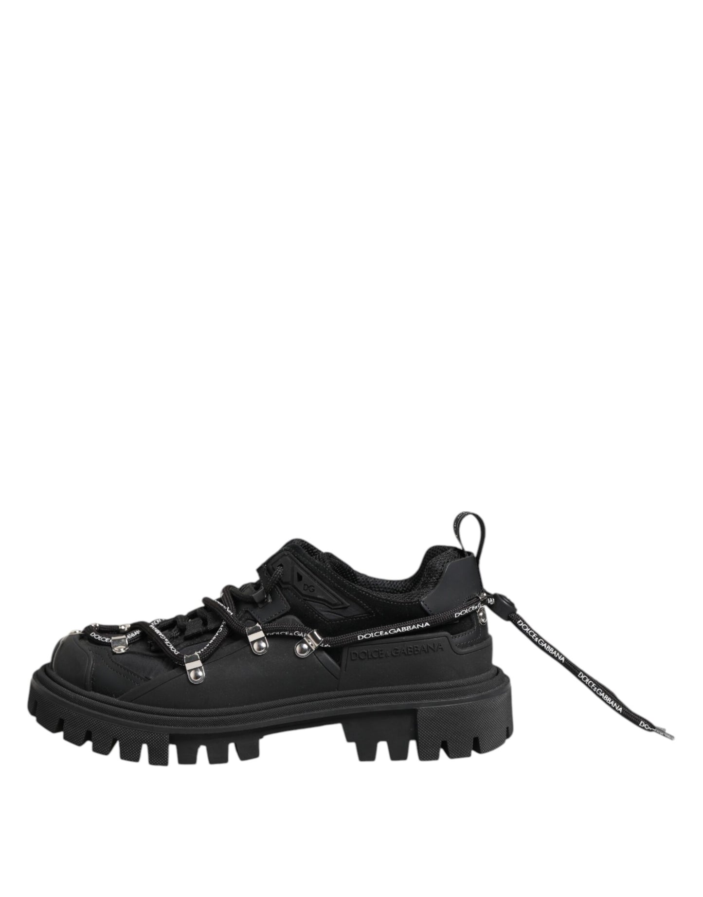 Dolce &amp; Gabbana – Schwarze Trekking-Sneaker mit niedrigem Schnürverschluss
